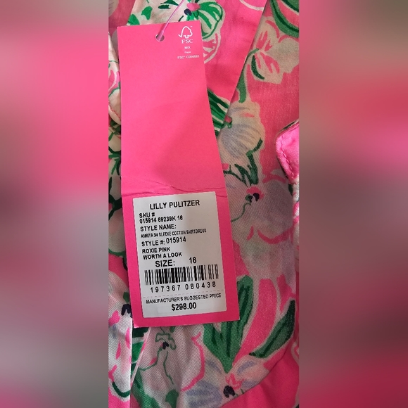 Lilly Pulitzer NWT Amrita Cotton Midi Shirtdress Roxie Pink Worth A Look - Picture 7 of 10